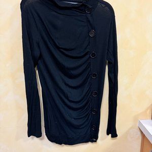 celeste black drapey tunic